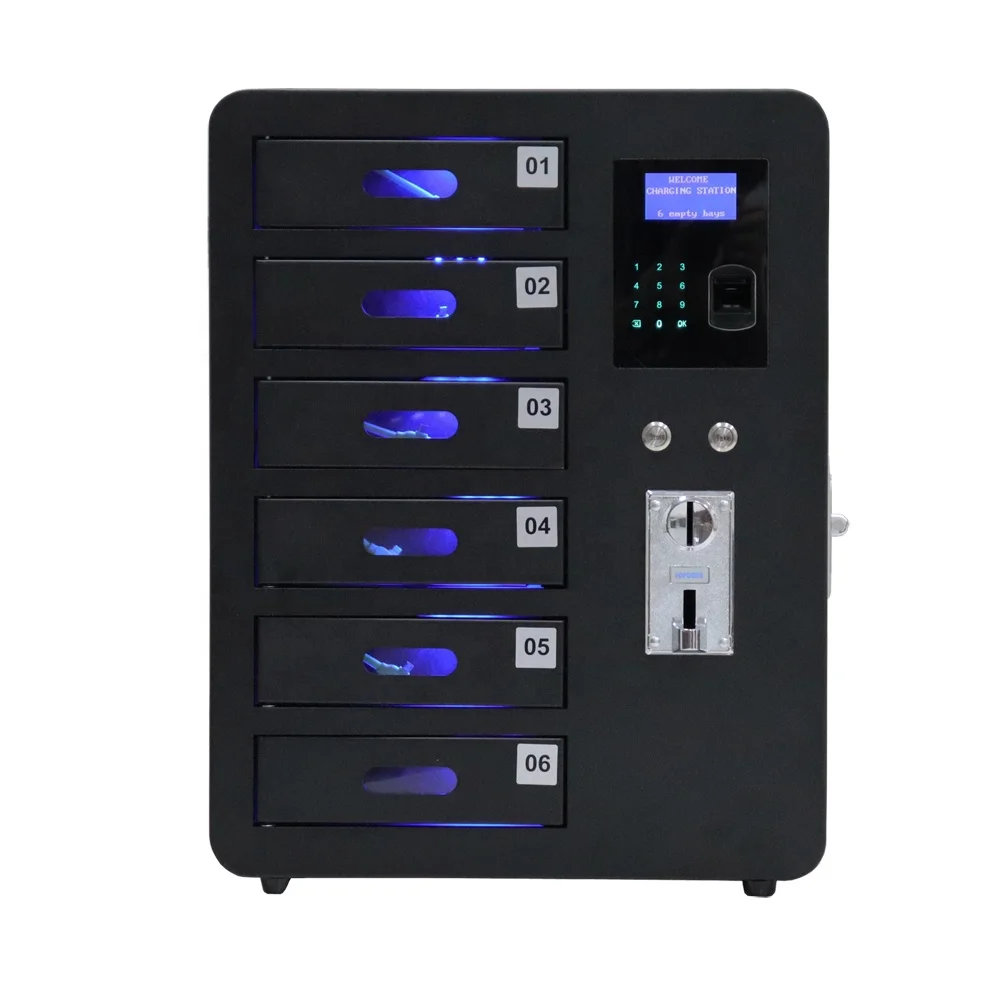 Hottest Products Metal Charger Station Fingerprint Coin Phone Small Items Charging Cabinet Manufacturer