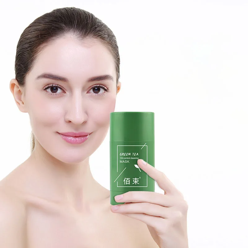 Green tea solid cleaning facial mask moisturizing deep cleaning oil control mud film daubing mud film skin care product