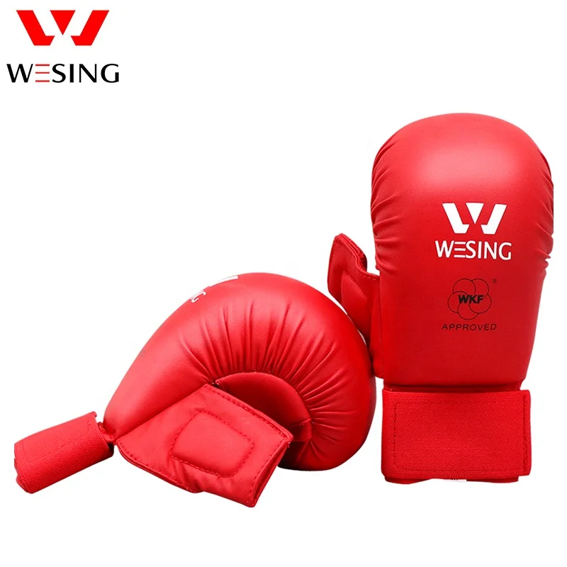 Wesing High Quality Blue Karate Gloves WKF Approved Karate Gloves With Thumb Protection