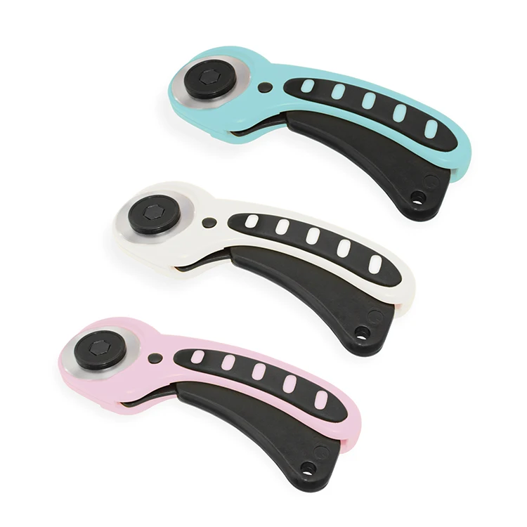 Ergonomic Handle Rolling Cutter with Safety Lock for Fabric, Leather, paper, Crafting, sewing, Quilting, Perfect for Left& Right