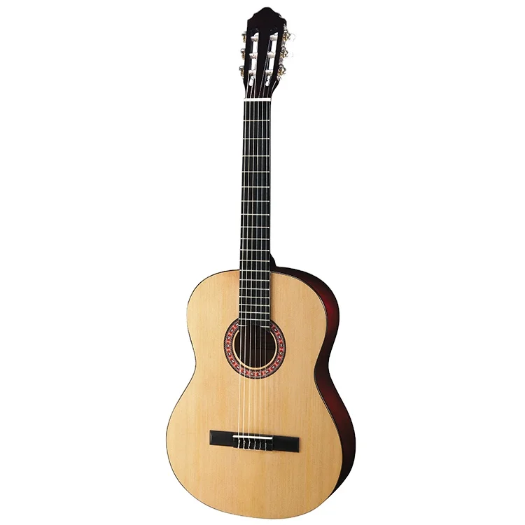 Wholesale OEM Custom 39 inch 3/4 Size  Guitar Classic High-gloss Spruce Material Chinese Classical Guitar for sale
