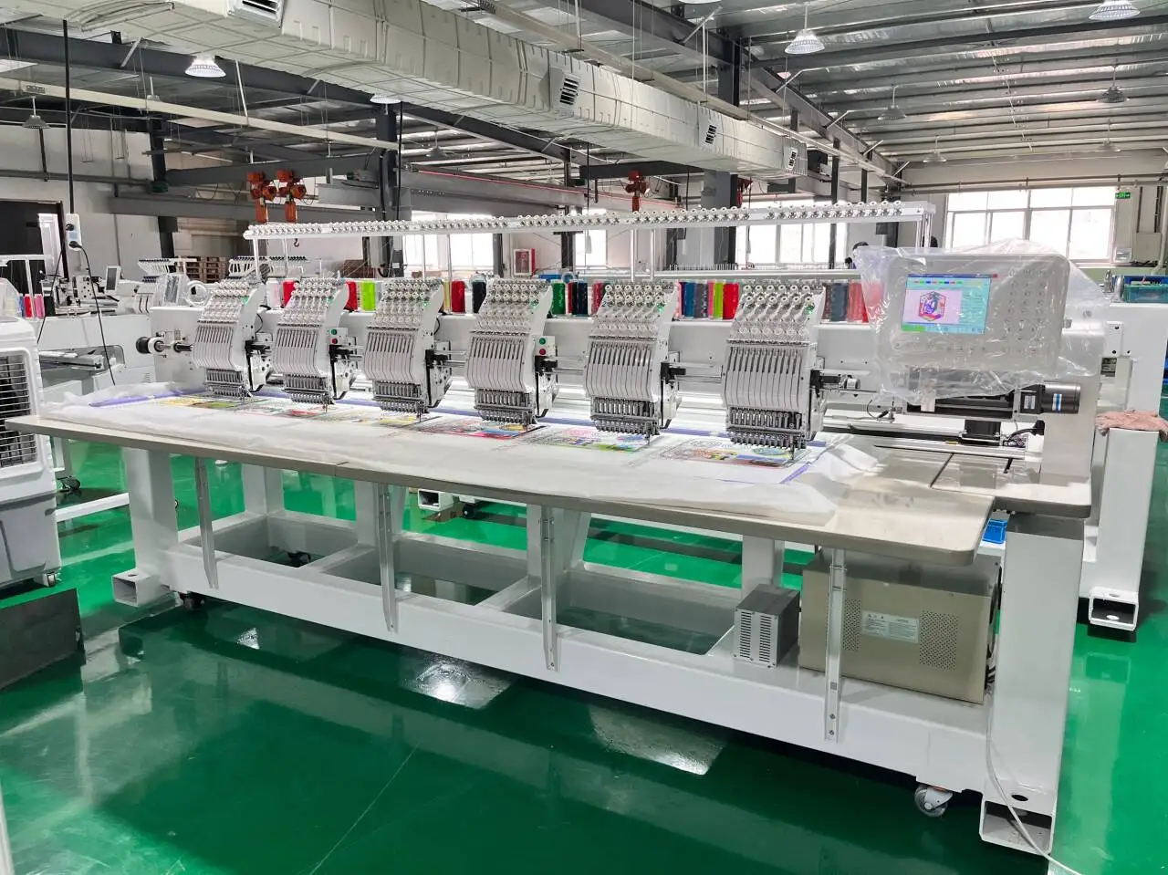 5 years warranty YESHI High Speed 6 Heads tubular cap Flat garment T-shirt Embroidery Machine Stable Performance  Multi Head