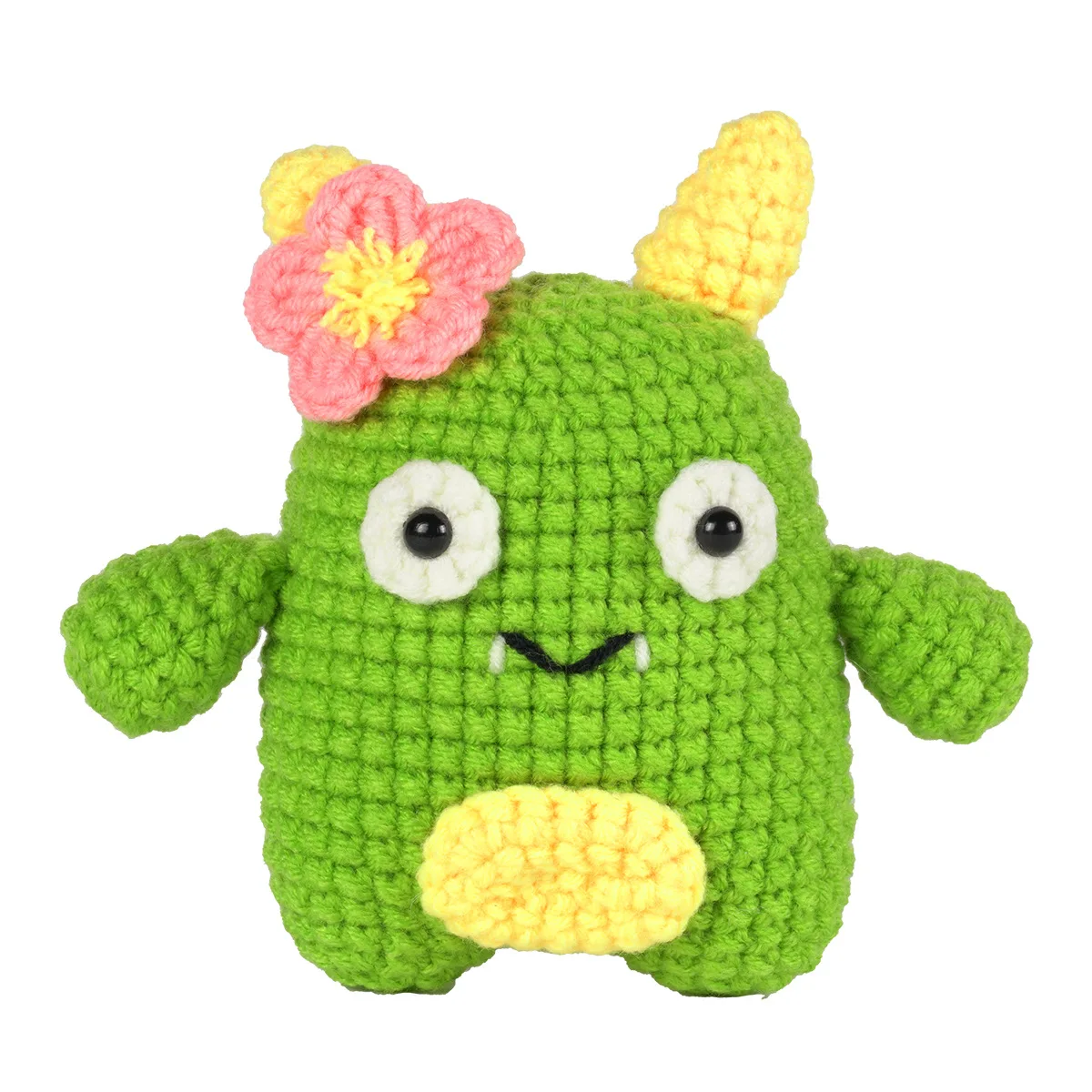 Pink and green monster TEMU trade new product crochet DIY weaving material package English instructions wool yarm