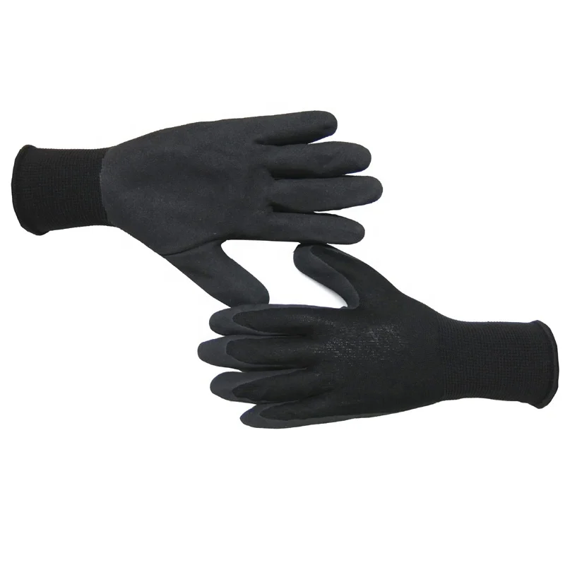 Reusable Enhanced Grip Mechanic Work Gloves Luvas Guantes, 13-Gauge Knitted Sandy Nitrile Coated, Automotive