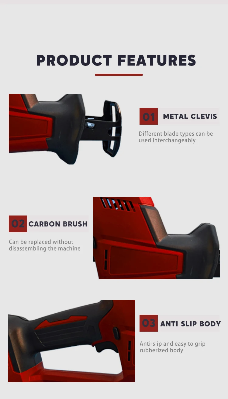 21V Power Tools Rechargeable Lithium Brushless Electric Reciprocating Saw Cordless Saber Saws Mini Wood Metal Cutting Machine