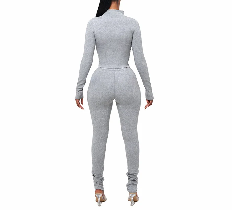 Fitness Yoga Set Crop Jacket Top Jogging Two Piece Set Women Clothing Fitness Zip Sets Plus Size Custom Tracksuits for Women