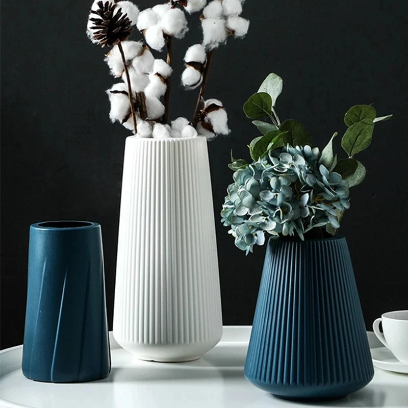 Modern Living Room Ornaments Origami Vases for Flower Arrangements Home Decoration Plastic Vase