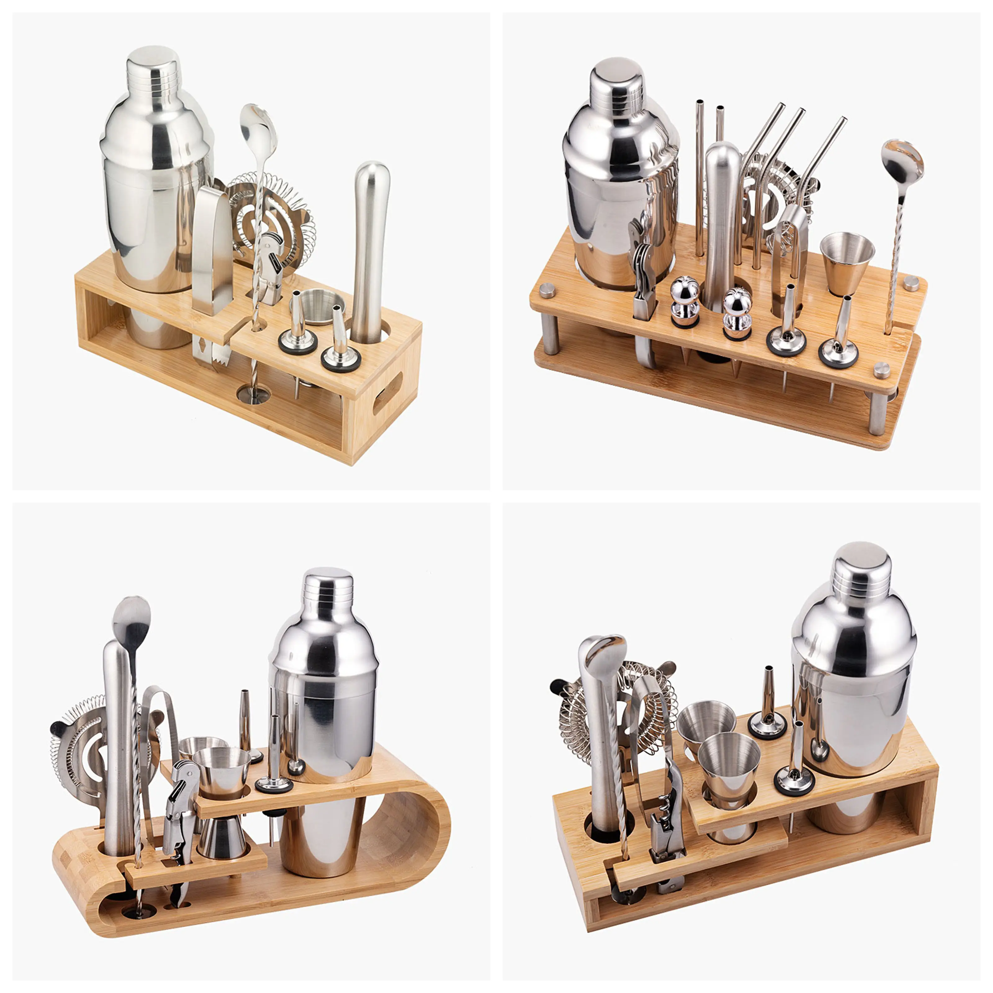 12-piece bartender Kit with stand Professional Bartending kit Home Bar Tool Kit Bar Accessories