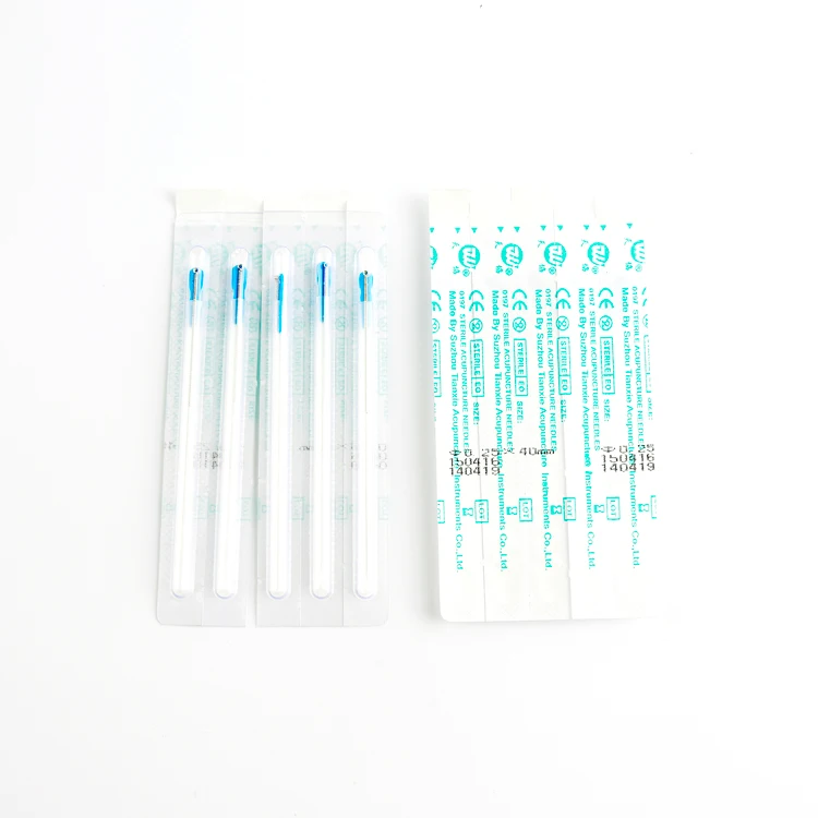 Acupuncture needle - 100 needles / box - Copper spring (coiled) handle - blister pack