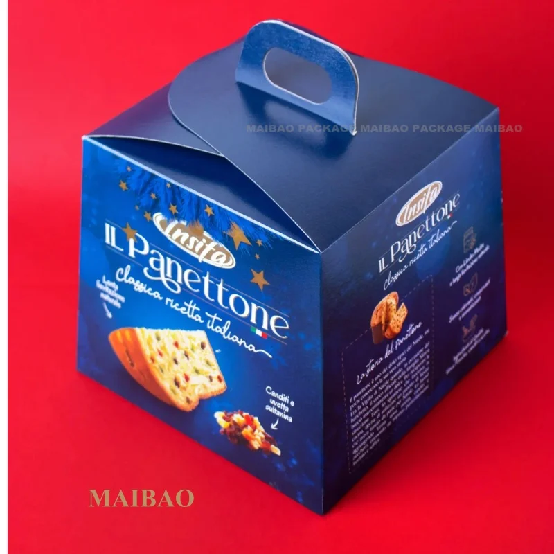 Classic Panettone Packaging Box Moist Fresh Holiday Cake Box Self-assembling Pandor Italian Recipe With Candied Fruit