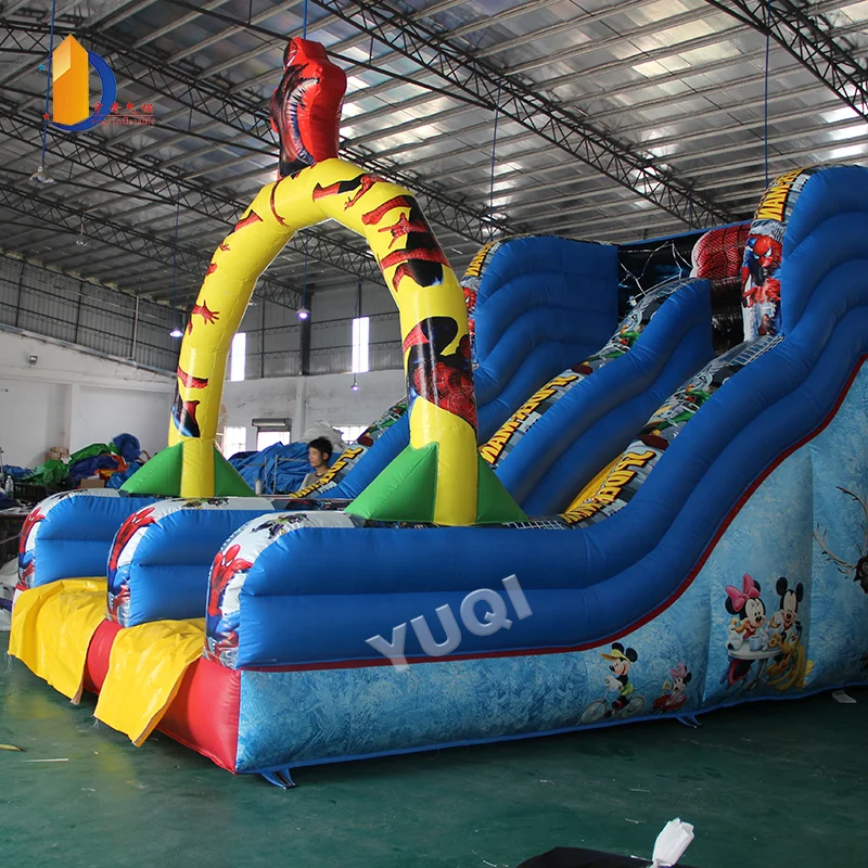 Inflatable water slides carnival games pvc tarpaulin strong metrial wet slides for children