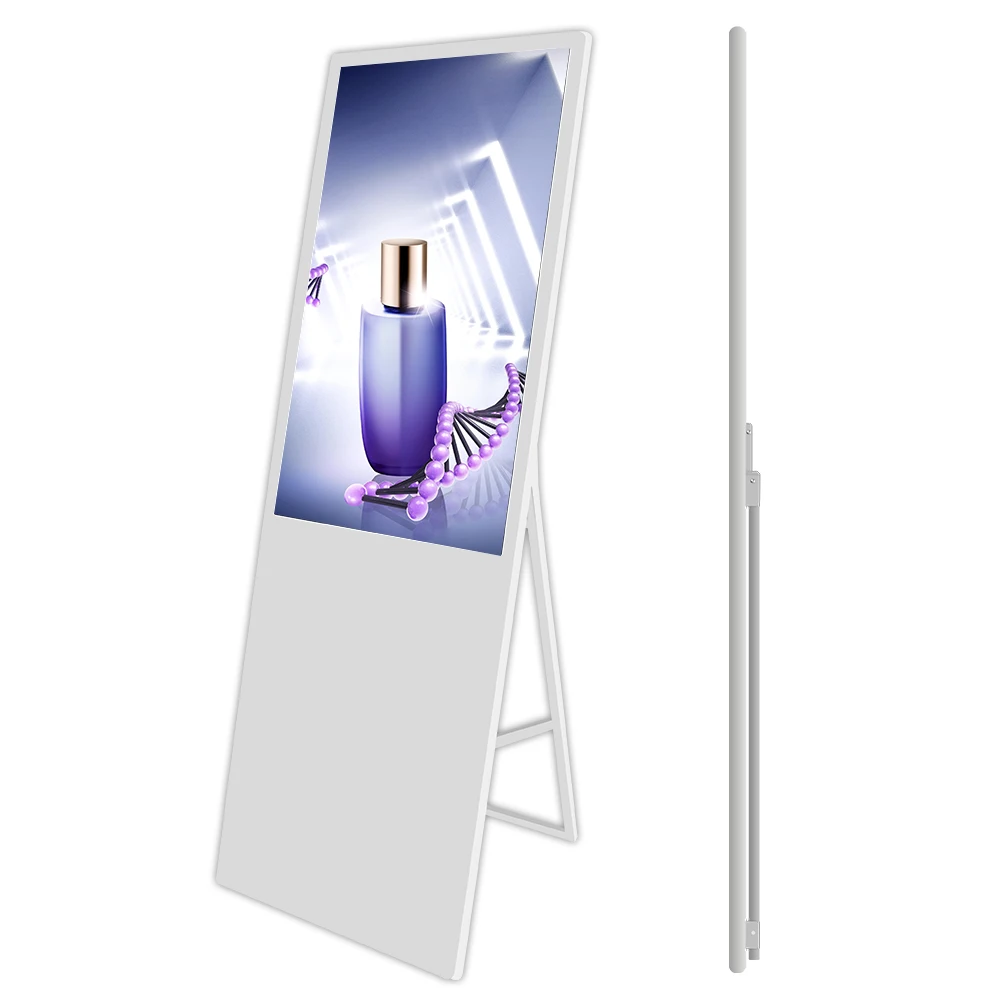 
43 inch digital restaurant network standalone kiosk display advertising portable lcd signage 