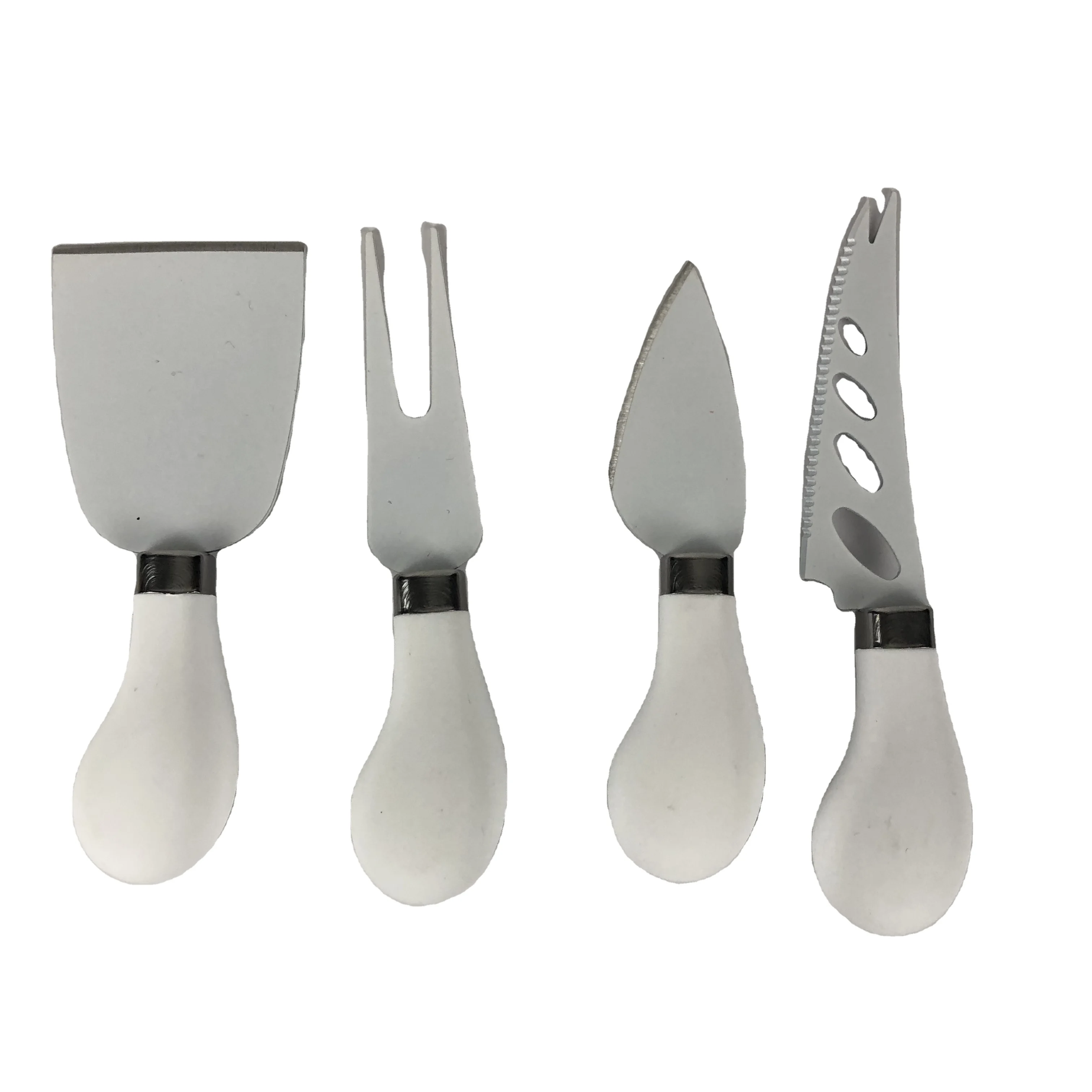 Hight quality kitchen restaurant 4pcs stainless steel nonsitck coating PP  handle cheese knife cutter set