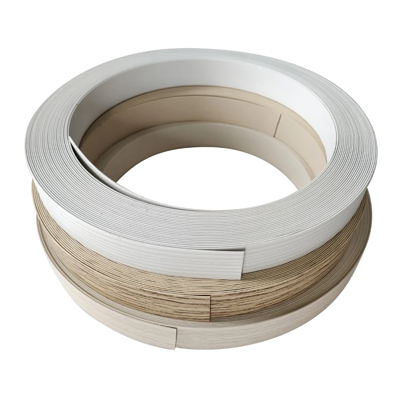 ABS Material Wood Grain Color Flexible Pre Glued Machine Edge Banding Tape