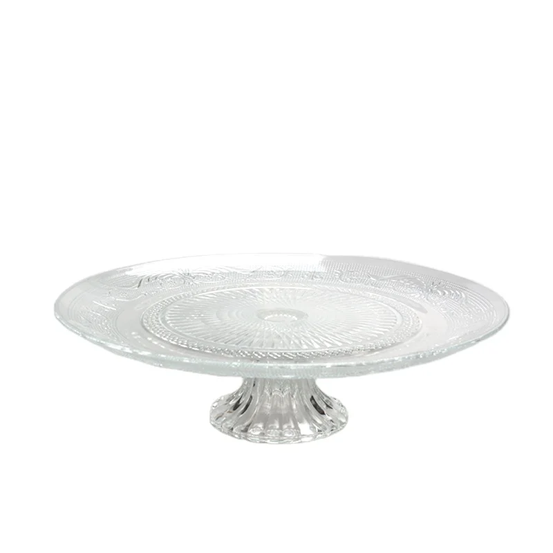 wholesale party use round luxury class plate fruit dessert cake tray with stand