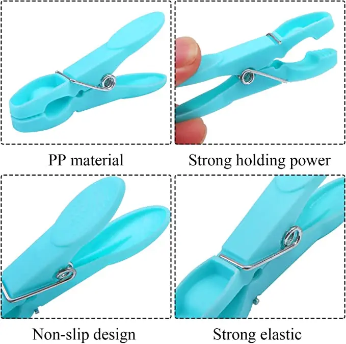 Высококачественные сверхпрочные шпильки для стирки одежды с пружинами, бытовые неподвижные пластиковые прищепки с защитой от ветра и воздушной сушкой