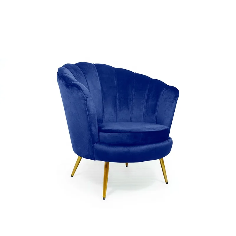 2020 Newest Luxury Furniture Lounge Chair Living Room flower shaped chair Blue Velvet accent chair