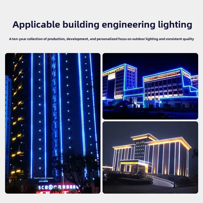 Addressable Led Pixel Tube Light Rgb Linear Advertising Display Building Facade Lighting