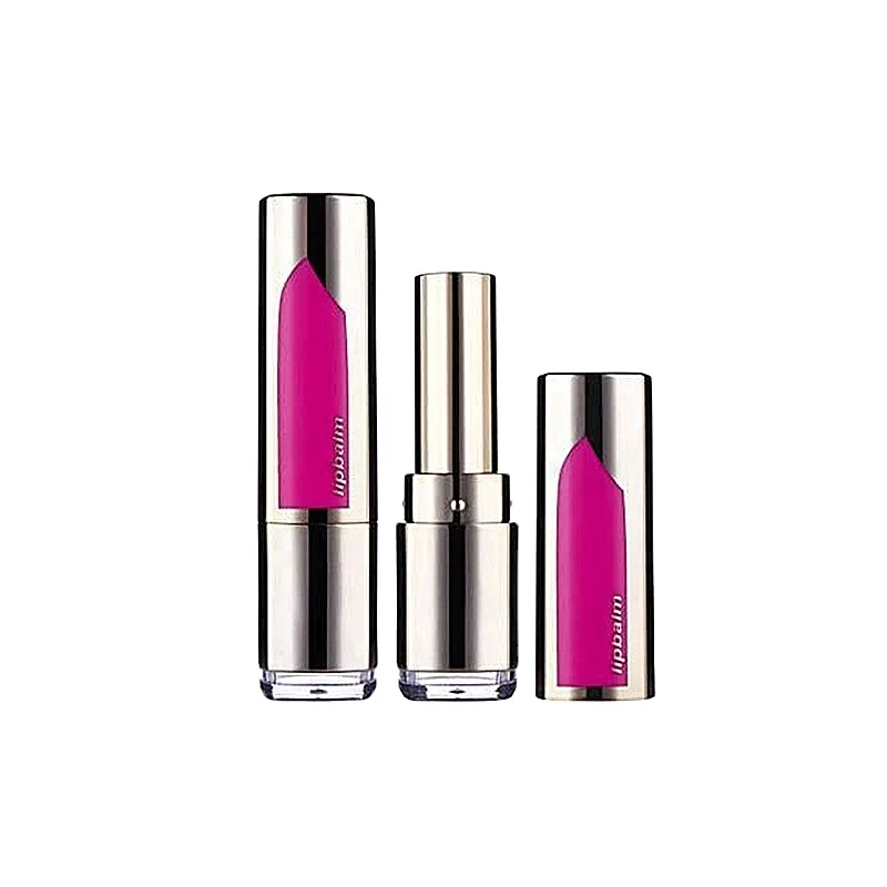 Luxury metallic golden color square lipstick tube container with clear bottom