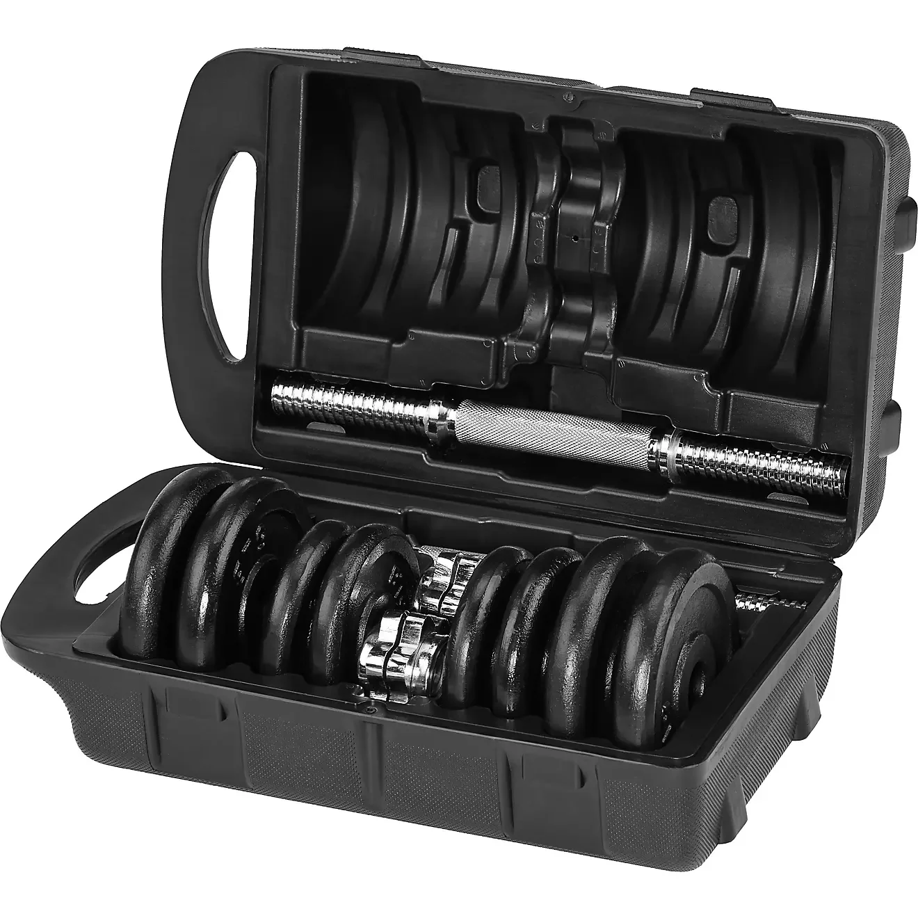 2 in 1 Cast Iron Powder Coated Adjustable Dumbbell Barbell Set for Strength Training