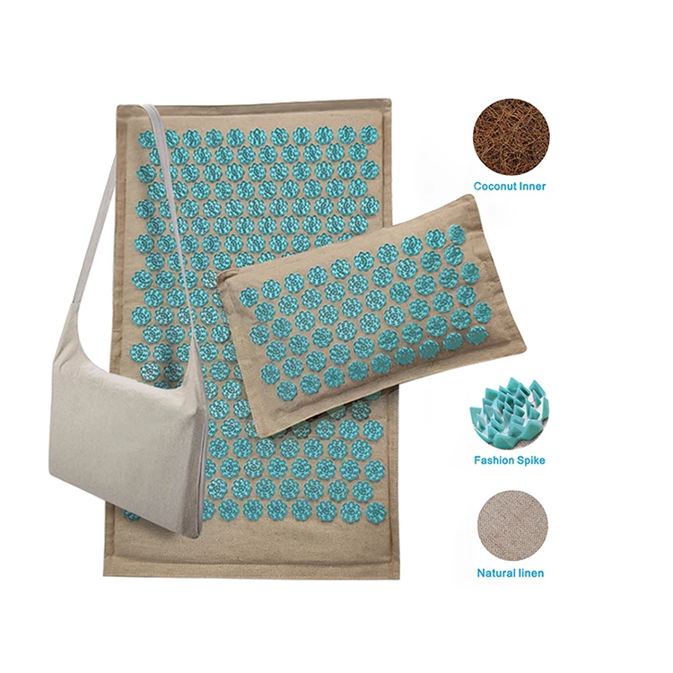 
Natural Linen Coconut Shakti Massage Acupressure Mat And Pillow Set 