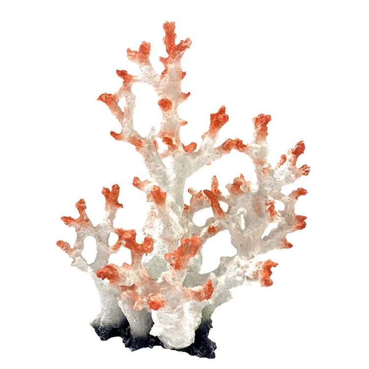 Big fish tank decor ornament artificial white polyresin coral decoration for aquarium