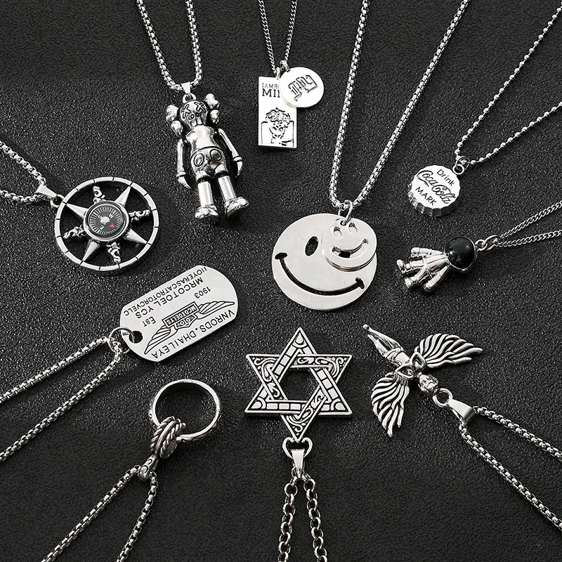 Ins Long Style Simple Stainless Steel Chain Personality Hip Hop Pendant Chain Necklace