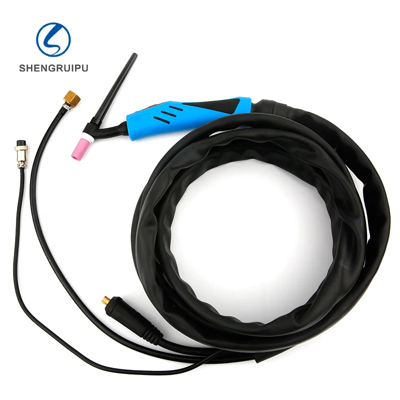 WP9 WP9FV WP9F TIG Welding Torch Gas-Electric Integrated Red Hose 4M 35-50 Euro Connector 13FT Air Cooled