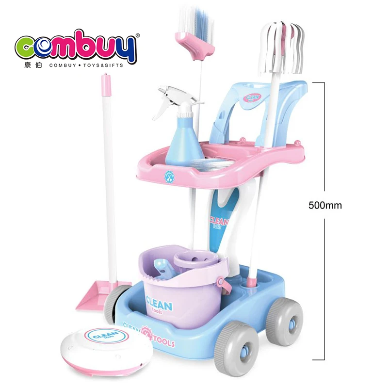 Pretend play trolley floor mopping robot cleaning set toy