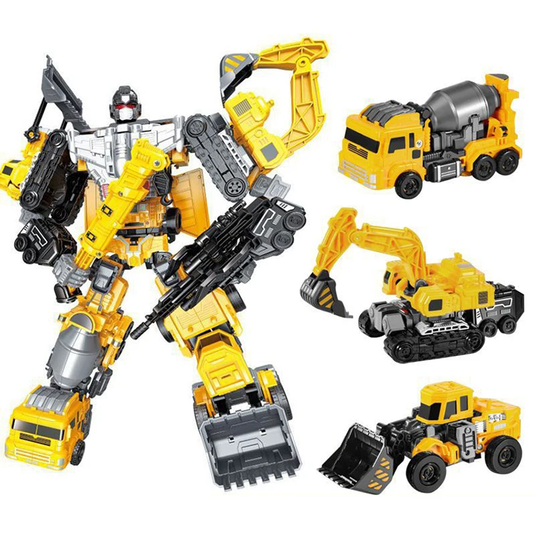 Hot Sale Transforming Vehicle Construction Truck Car Actions Toys Transform Robot Toy