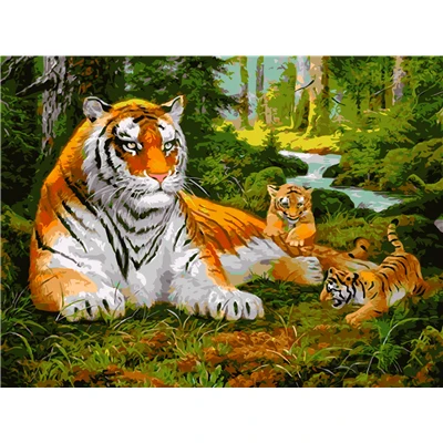 Animals Paint by Numbers DIY Paint by Numbers Grass Forest Dog Cat Hedgehog Oil Painting Sets Home Decor Gifts For Adult Artwork