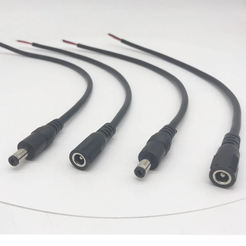 DC5.5*2.1mm 5.5*2.5mm male female 18awg 2464 DC power cable OD 5.0mm 0.75 Square 7A charging Cable 43/0.15*2C 0.3m 0.5m 1m