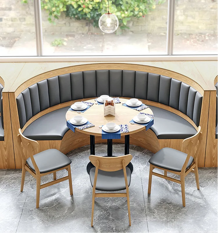 custom  leather boothe sofa seating design in round shape ,dining furniture