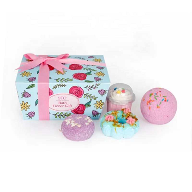 
Color handmade bubble golden mini organic relaxing spa fizzy bath bomb set 
