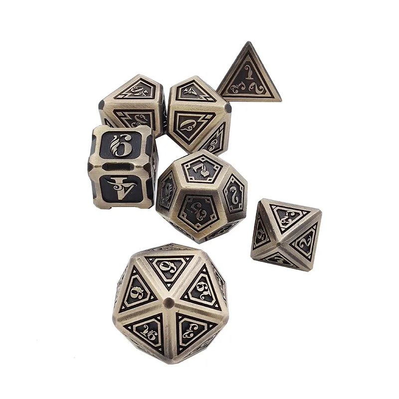 
Elcetroplating old style finished manufacturer on line promotion metal dice set custom for board games 
