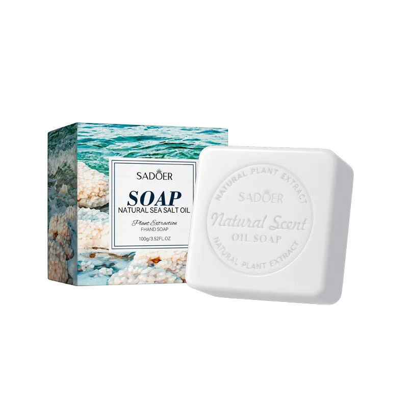 Natural sea salt essential oil soap soap raw material white soap  Cross-border wholesale