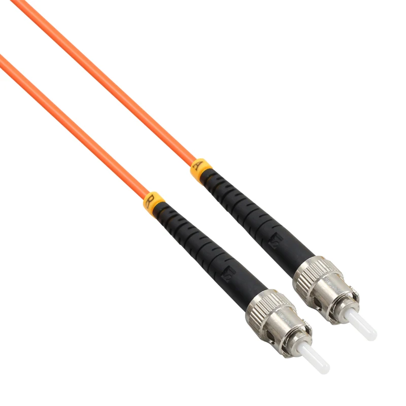 VCOM High Quality Fiber Optic Patch Cord With ST To ST Connectors Indoor FTTH Round Drop Multimode Simplex Fiber Patch Cable
