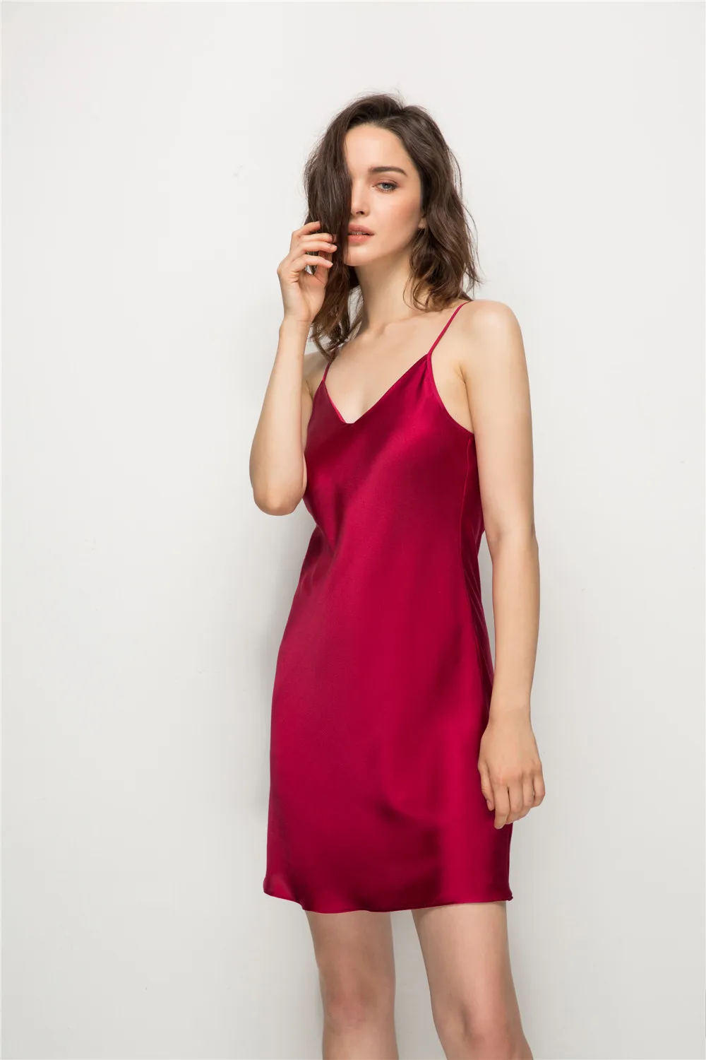 
Nightgown for Women 100% Satin Silk Sleeping Dress 