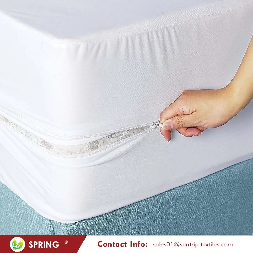 Waterproof Hotel Bed Cover With Zipper All Sides Protection Waterproof Mattress Encasement For Home Use