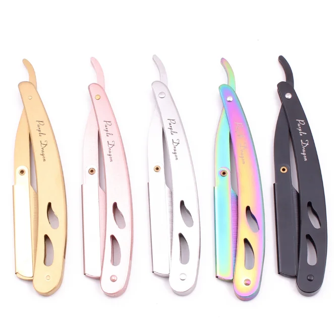 Men Barber Tools Hair Antique Black Folding Shaving Knife Stainless Steel straight razor