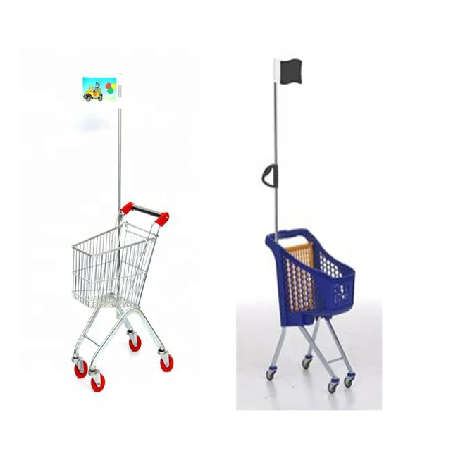 Steel Material and Zinc Plated Surface Handling American supermarket trolley with baby seat