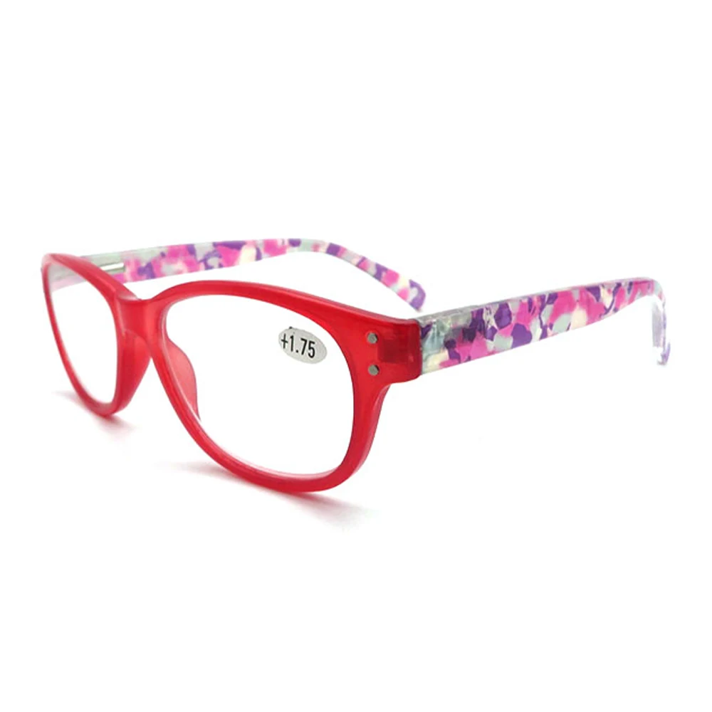 New trendy plastic pink oval reading glasses 1.5 woman
