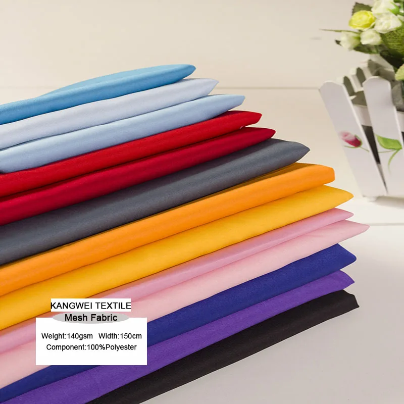 100% Polyester Plain Fabric In Rolls White Mesh Fabric Sport Men Trouser Lining Fabric For Handbag