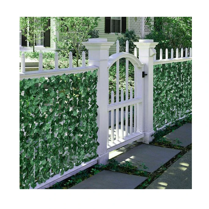 L6 Wholesale Plastic Green Leaves Privacy Artificial Ivy Screen Fence Roll for Garden Outdoor Decor