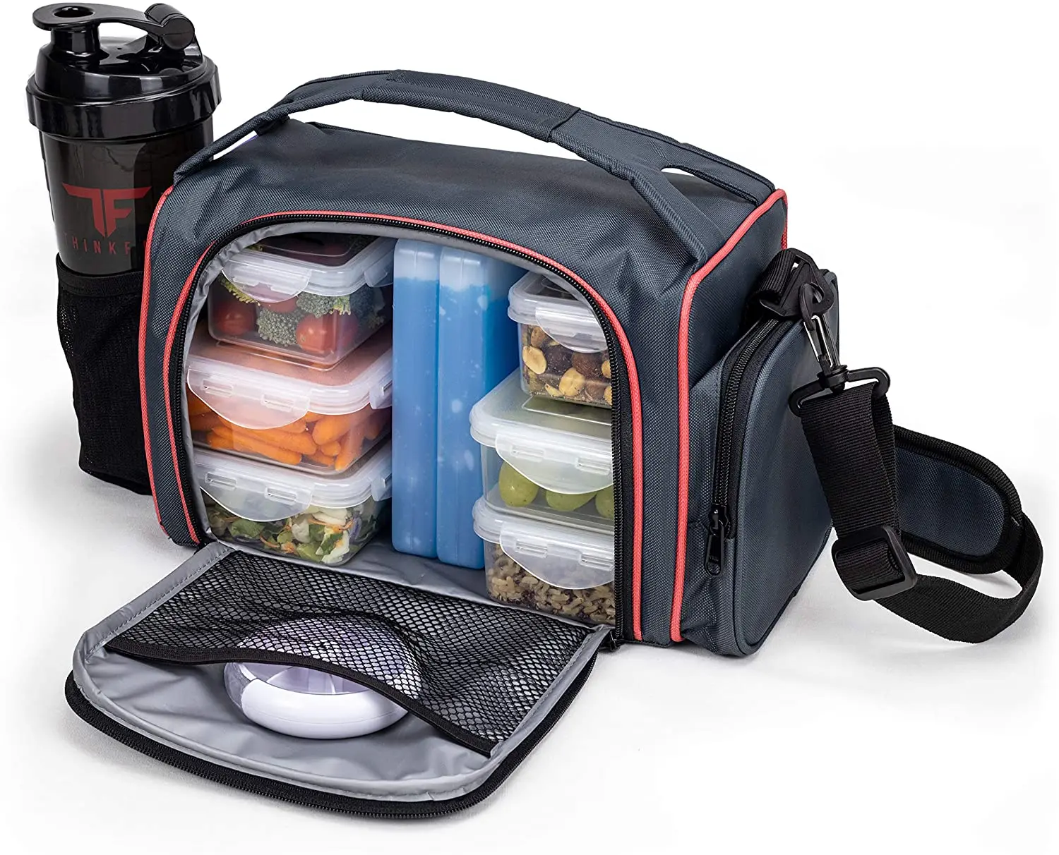 Amazon Best Selling Insulated Lunch Fitness with 6 Food Portion Control Containers  Meal Prep Bag