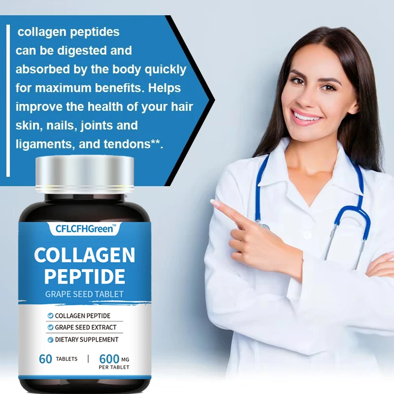 CFLCFH 60Tablets Collagen Supplement grape seed extract capsule Antioxidants Tablet For Hair Skin And Nails