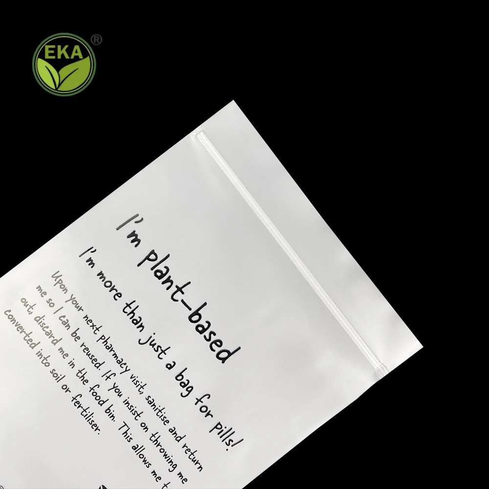 Eka PLA Custom Logo Underwear Women Printed Ziplock Corn Starch Resealable Biodegradable Plastic For Clothing Packing Bag