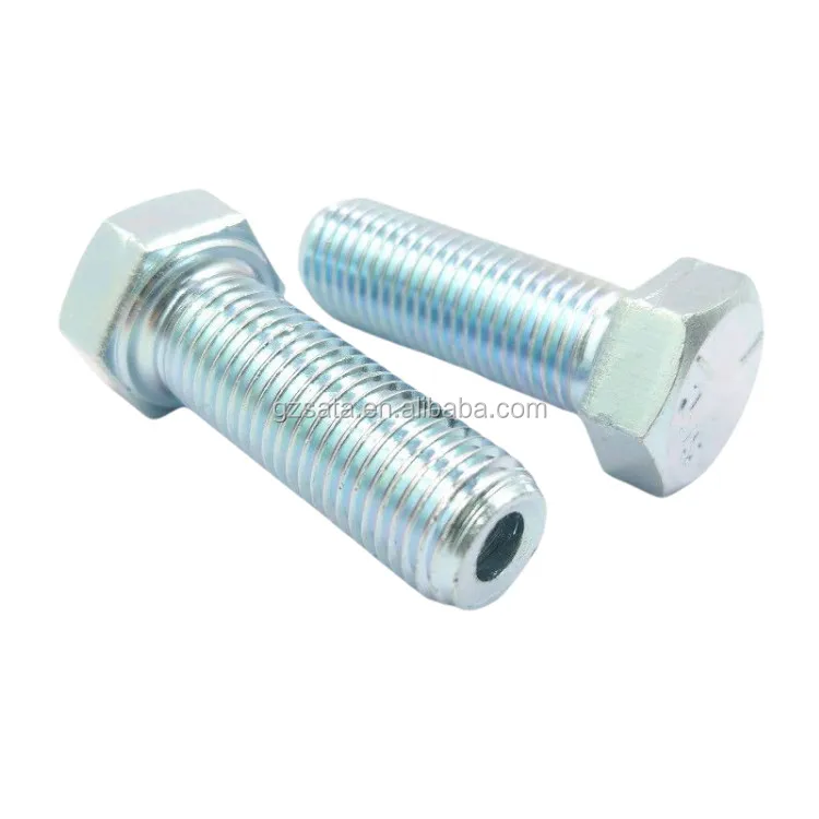 Customized Steel Zinc Plated Hex Head Bolts with Hole