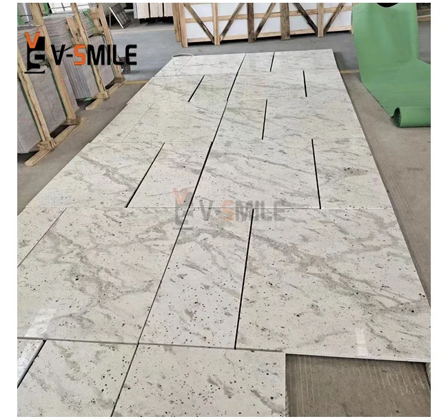 Natural granite stone slabs Import Andromeda White Thin Granite Slab Popular Outdoor Decoration Material Granite