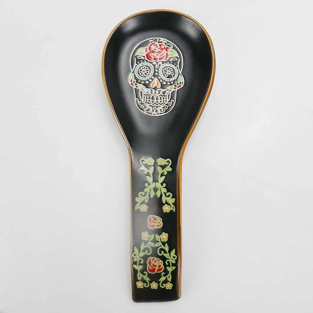 Attractive Colored Porcelain Spoon Holder Ceramic Kitchen Spoon Rest